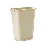 Rectangular Wastebasket, Large, 41-1/4 Quart, Beige