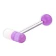 Stainless Steel with UV White/Purple Pill Barbell Sold as a Pair