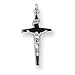 Sterling Silver Enameled Crucifix Pendant with 20 Inch Sterling Silver Chain