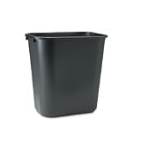 RUBBERMAID / RUB295600BK / Soft Molded Plastic Wastebasket, Rectangular, 7gal, Black / Sold as 1 EA