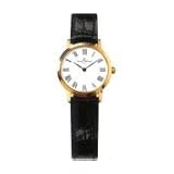 Baume and Mercier Classima Ladies Black Strap White Dial 18K Yellow Gold Watch 8071 by Baume & Mercier