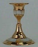 Brass Candle Holders - Brass 4 Mother of Pearl Inlay Taper