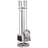 Fireset Fireplace Tool Set, 30' Antique Silver 5 Pc
