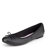 Leather Bow Ballet Pumps