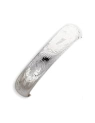 Sterling Silver 15mm Fancy Hinged Bangle Bracelet
