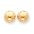 14k Gold Polished 10mm Button Post Earrings