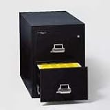 Insulated Two-Drawer Vertical File, 31-1/2'' Deep, Legal Size, Black