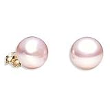 14k Gold, 8-8.5mm Pink Pearl Stud Earring