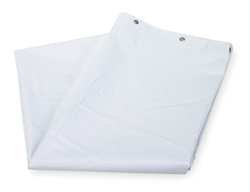 Industrial Grade 2MWG3 Shower Curtain, White, 72 In L, 42 In W