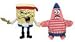 Ty Beanie Babies SET OF 2 - CAPTAIN SPONGEBOB & FIRST MATE PATRICK
