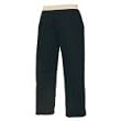 Black Solid Elastic Flannel Pant