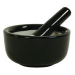 HIC Porcelain Mortar and Pestle 3.5-inch Black