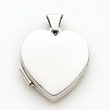 Sterling Silver Plain 18mm Heart Locket with 20 inch Sterling Silver Chain