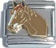 Clearly Charming Brown Horse Head Italian Charm Bracelet Link
