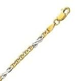 14k Two Tone Gold 24 Inch X 3.1 mm Mariner Link Necklace