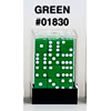 Opaque Green 6 Sided 12mm Dice 36 each in Box