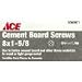 ACE DRYWALL SCREWS 46041ACE Cement Board Screw, Wafer Head # 8 x 1-5/8