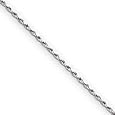 10k White Gold 1.2mm Rope Chain - 24 Inch - Lobster Claw