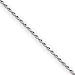 10k White Gold 1.2mm Diamond-Cut Rope Chain Anklet - 9 Inch