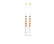14k Tricolor Beaded Dangling Cross Earrings