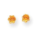 14k 4mm Synthetic Citrine (Nov) Screwback Earrings SE169
