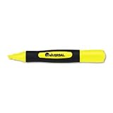 UNV18861 Desk Highlighter with Comfort Grip, Fluorescent Yellow Ink, Dozen