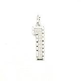 14kt White Gold Number Charm