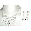 Necklace Earring Set Silver Garnet Jewelry (gnec234)