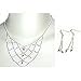 Necklace Earring Set Silver Garnet Jewelry (gnec234)