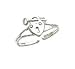 Toe Ring - Sterling Silver Heart Lock & Key Toe Ring