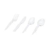 Plastic Medium-Weight Spoons, White, Box Of 100