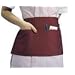 San Jamar 605WAFH Poly Cotton "Front of the House" Waist Apron, 23" Length x 12" Width, Burgundy
