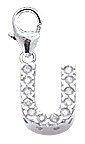 14k Gold Diamond Initial U Charm (1/10 cttw)