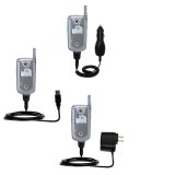 Car / Auto; Wall / AC Charger and USB Data Cable Deluxe Kit w/ Tip Exchange for the Motorola E815 - Gomadic Brand