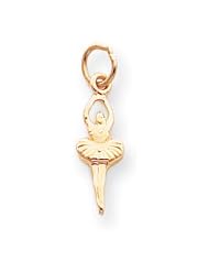 14k Polished Open-Backed Ballerina Charm