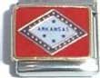 Clearly Charming Arkansas State Flag Italian Charm Bracelet Link