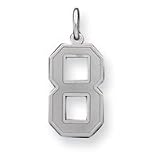 Sterling Silver Large Satin Number 8