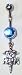 Sterling silver nurse RN symbol belly button ring 3/8"