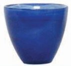 Colorful Recycled Art Glass Cobalt Blue Votive Candle Holder 3H Set / 2