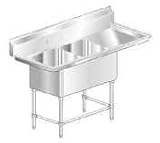 Aero 2F2-2020-36R Sink 2-Bowls R Drainboard 20in x 20in