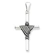 Sterling Silver Cross Pendant with 20 Inch Sterling Silver Chain