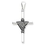 Sterling Silver Cross Pendant with 20 Inch Sterling Silver Chain
