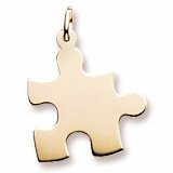 Rembrandt Charms, Puzzle Piece Charm, 14K Yellow Gold, Engravable On Sale