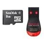 SanDisk 8GB MicroSDHC Memory Card with MobileMate Reader (Retail Package)