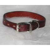 Hamilton 3/4" x 18" Creased Burgundy Leather Dog Collar