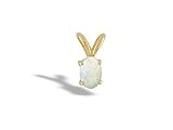 14K Yellow Gold Genuine Oval Opal Pendant