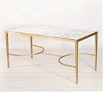Rectangular Gold Leaf Coffee Table with Sabre Leg by Worlds Away FNAMCF