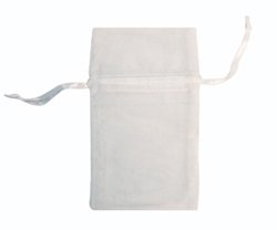 White Organza Drawstring Gift Bags 4x6 Inch (12 