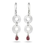 1.20 Cts Garnet Earrings in Sterling Silver