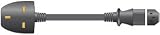 Mains lead, 3-pin UK plug to 10A IEC connector, 2.0m, black, blister packed (Product Code: 50307 P109.009)